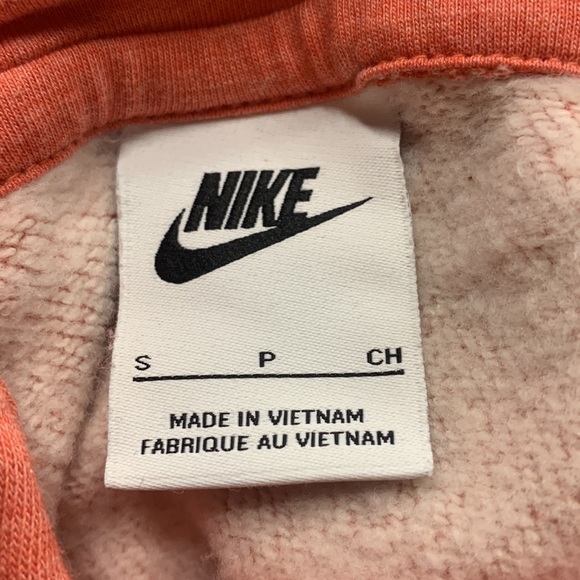 Nike coral pink cropped hoodie (S) - Picture 3 of 5
